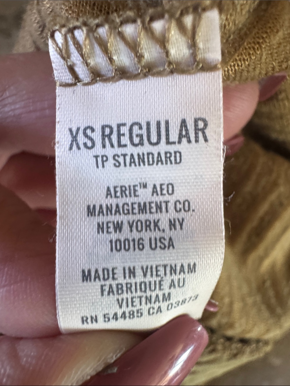 Aerie Ribbed Velour Flared Pants in Camel - Picture 9 of 9